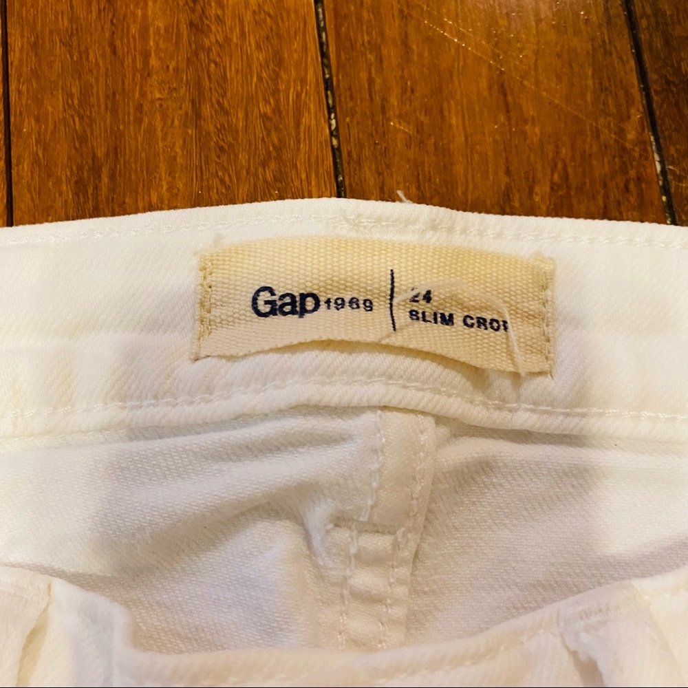 ⭐️ Gap Slim Crop White Distressed Boyfriend Jeans 24 - Picture 6 of 6